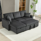 HOMCOM - Canapé-lit d’angle 2 en 1 extensible 81 po - gris foncé-La méridienne réversible peut être placée de chaque côté pour une disposition polyvalente 