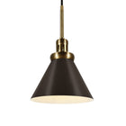 Hudson&Canal - Suspension Zeno de 21,6 cm de large avec abat-jour en métal - Bronze noirci/Bronze noirci-Conçu pour une ampoule à incandescence de 60 W - ampoule LED de 9 W, ampoule fluorescente (CFL) de 13 W ou ampoule LED à ballast automatique de 9 W, ampoule à culot E26, ampoule non incluse