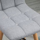 HOMCOM Upholstered Kitchen Bar Stools with Wood Legs - Grey - 2 Pack-Linen fabric and soft upholstery provide exceptional comfort
