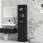 Kleankin Slim Bathroom Storage Cabinet with Adjustable Shelves and Drawer - Black-Elegant design and pure colour will perfectly fit most room space    