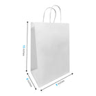 Reliabag Paper Bags - Twist Handles - 9" W x 6" D x 13" H - White - 200 Pack-Re-enforced Twisted Twine Handles