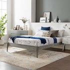 Modway June Wood Full Platform Bed Frame - Grey-Weight Capacity: 600 lb