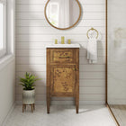 Modway Elysian 18" Wood Bathroom Vanity - White/Brown-8" Centerset Holes