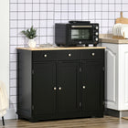 HOMCOM 39.8" L Sideboard Buffet Cabinet with Storage - Black-Suitable for kitchen, living room, bathroom to store utensils, stationery, or towels