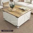 HOMCOM Coffee Table with Flip Top Hidden Storage - White-Metal hinges for smooth opening and closing
