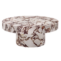 Modway Alora Indoor/Outdoor Patio Concrete Round Coffee Table - Red Marble-34 Inch Round Coffee Table