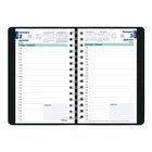 Blueline 2026 PlannerPlus Daily Planner - 8" x 5" - Black - Bilingual-Spiral binding and soft lizard-like black cover