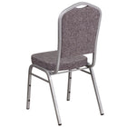 Flash Furniture HERCULES Series Crown Back Stacking Banquet Chairs with Herrwithgbone Fabric & Silver Frame - 4 Pack-Herringbone Fabric Upholstery