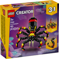 LEGO Creator Wild Animal Surprising Spider - 153 Pieces-Playset for kids aged 7 and up to create and recreate 3 different wild animals