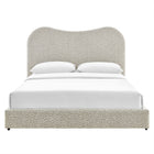 Modway Seluna Boucle Queen Platform Bed - Rock-Weight Capacity: 800 lb