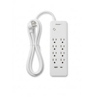 Staples Tech 2100J 8 Outlet Surge Protector - USB-A/USB-C Ports - 5' Cable - White-Provides 2100 joules of surge protection to help protect electronics from power surges