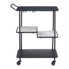 Zuo Constanza Bar Cart - Black-Tinted Tempered Glass, Natural Marble rectangular shape tabletop