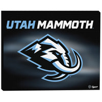 Utah Mammoth Stretched Logo - Framed Canvas - 20" x 16"-Premium canvas print with gallery-wrapped edges