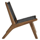 Modway - Saoirse Fauteuil d’accent en bois de corde tressée - Noir noyer-Pieds inclinés et supports de barre transversale