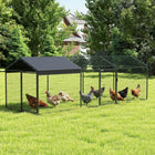 PawHut Metal Chicken Coop - Chicken Run with Waterproof & Anti-UV Cover-Built with a reliable, rust-resistant steel frame for lasting outdoor use