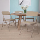 Flash Furniture – Chaise pliante en métal, Hercules, triple entretoises incurvées et quatre charnières en vinyle, beige, paq./4-Cadre en acier de calibre 18