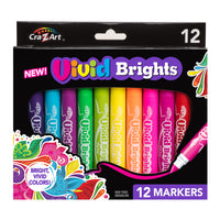 Cra-Z-Art Vivid Markers - 12 Pack-Cra-Z-Art Vivid Markers. Whether you're working on a DIY project or simply adding some colour to your drawings, these markers are the perfect tool