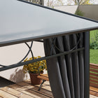 Outsunny Hardtop Canopy Outdoor Gazebo - 13' x 10' - Dark Grey-Pointed roof prevents water accumulation 