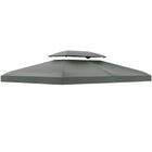 Outsunny 13' L x 10' W Gazebo Replacement Canopy 2 Tier Top UV Cover Pavilion Garden Patio Outdoor - Deep Grey (Top)-Great addition to any outdoor places, such as garden, park and patio