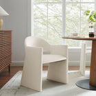 Modway Talia Performance Velvet Dining Armchair - Alabaster-Wide Angular Armrests