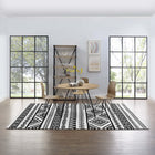 Modway Haku Geometric Moroccan Tribal Area Rug - 8 ft W x 10 ft L - Black/White-Tight Low Pile Weave