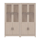 Manhattan Comfort Jodie 31" Mid-Century Modern Bookcase - Whitewashed Oak - Set of 2-Mid-Century Modern Bookcase for Home Office, Living Room, and Extra Storage Use. Set of 2
