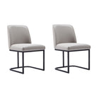 Manhattan Comfort - Lot de 2 chaises de salle à manger modernes Serena 23,62 po en similicuir gris clair-Chaise de salle à manger moderne pour salle à manger et bureau à domicile