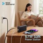 BlueDiamond Compact Power Strip & Charger - 1 AC Outlet - USB-C - USB-A - 1.5m-Black