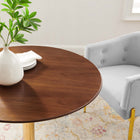 Modway Verne 35" Dining Table - Gold Walnut-Walnut Veneer