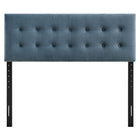 Modway Emily Stain-Resistant Performance Velvet Full Size Headboard - Cadet Blue-Seven Mounting Positions