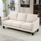 HOMCOM - Canapé 3 places en lin avec ressorts ensachés - beige-Tissu respirant effet lin pour une sensation de confort toute l’année 