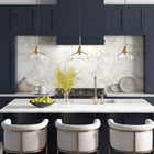 Hudson&Canal Magnolia 10.75" Wide Pendant with Glass Shade - Brass/Seeded-Includes an adjustable 8 ft. cord, compatible with existing dimmer switches, bulbs not included