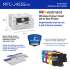 Brother - MFC-J4555DW Imprimante tout-en-un à jet d’encre couleur sans fil INKvestment Tank avec écran couleur de 2,7 po et bacs à papier-Soutien At Your Side. Pour contacter le service à la clientèle, visitez : https://www.brother.ca/fr/support-center