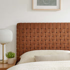 Modway Sparta Weave Vegan Leather Queen Headboard - Walnut Brown-Vegan Leather Basketweave