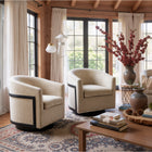 Zuo Hanko Swivel Chair - Golden Beige-Dimensions: 29.5" L x 29.9" W x 30.3" H