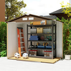 Abri de jardin Outsunny 7' x 4' x 6' avec kit de fondation en acier et double porte - Jaune-Fabriqué avec le meilleur acier galvanisé  
