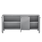 Modway Emmeline 66" 4-Door Scalloped Sideboard Cabinet - Light Grey-8