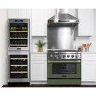 Kucht 36" KNG Series Pro Style Natural Gas Range - Stainless Steel/Olive Green-Matching the power of professional kitchens, this range features a 22,000 BTU convection oven and a 10,000 BTU broiler