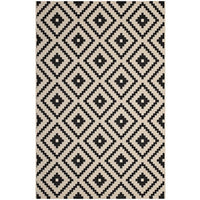 Modway - Perplex Treillis géométriques en losange à l’intérieur et à l’extérieur Tapis de 5 pi l x 8 pi L - Noir et beige-Tapis géométrique en treillis en losange