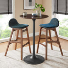 Modway Lippa 28" Round Wood Bar Table - Black Cherry Walnut-Chip-Resistant Metal Pedestal Base