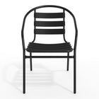 Chaise de restaurant empilable en métal à lattes en aluminium, noir (TLH-017C-BK-GG)-6