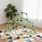 Qaba 6' Kids Geometric Playground Dome Climber - Green-Long-lasting UV-resistant plastic provides year-round indoor and outdoor fun 