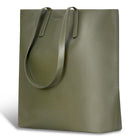 Champs Onyx Leather Vertical Tote - Khaki-Laptop compartment