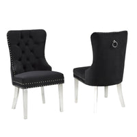 Brassex Darwin Accent Chair - Set of 2 - Black-Includes: 2 dining chairs