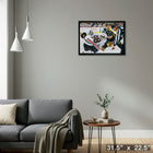 Connor Bedard Blackhawks vs Crosby - Framed Canvas - 31" x 22"-Ready to hang - arrives fully assembled