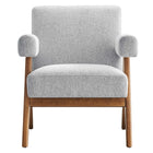 Modway Lyra Fabric Armchair - Light Grey Fabric - Set of 2-Assembly Required