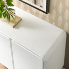 Modway Lumo 2-Door Curved Wood Accent Cabinet - White-Wood Veneer Construction