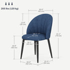HOMCOM Dining Chairs with Metal Legs for Kitchen - Blue - Set of 4-Four robust steel legs with anti-slip foot pads offer stability