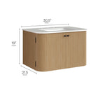 Modway - Zia Fixation murale de 30" Meuble de salle de bain avec lavabo en marbre - Naturel-Évier en marbre