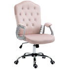 Vinsetto - Chaise de bureau fonction d'inclinaison réglable en hauteur-Design chic de style français, dossier capitonné décoré de boutons en cristal